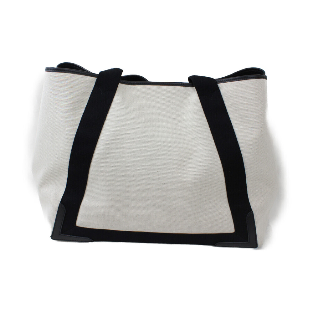 Balenciaga Canvas Black White Cabas Navy Blue Bag Tote - Picture 4 of 7